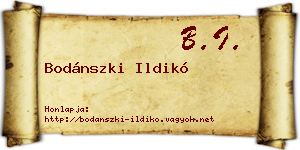 Bodánszki Ildikó névjegykártya