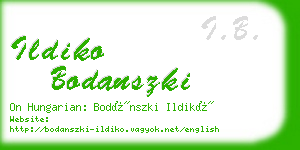 ildiko bodanszki business card